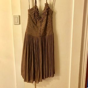 Brown Semi-Formal BCBG Halter Dress